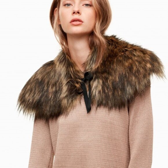 Aritzia Faux Fur Natans Collar Shawl - O/S, new with tags still attached! - Picture 3 of 4
